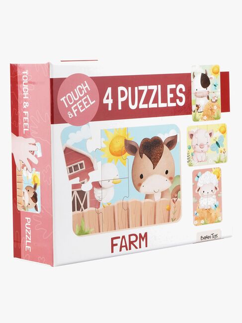 Barbo Toys  Rør og kjenn Puslespill Bondegårdsvenner 4-in-1