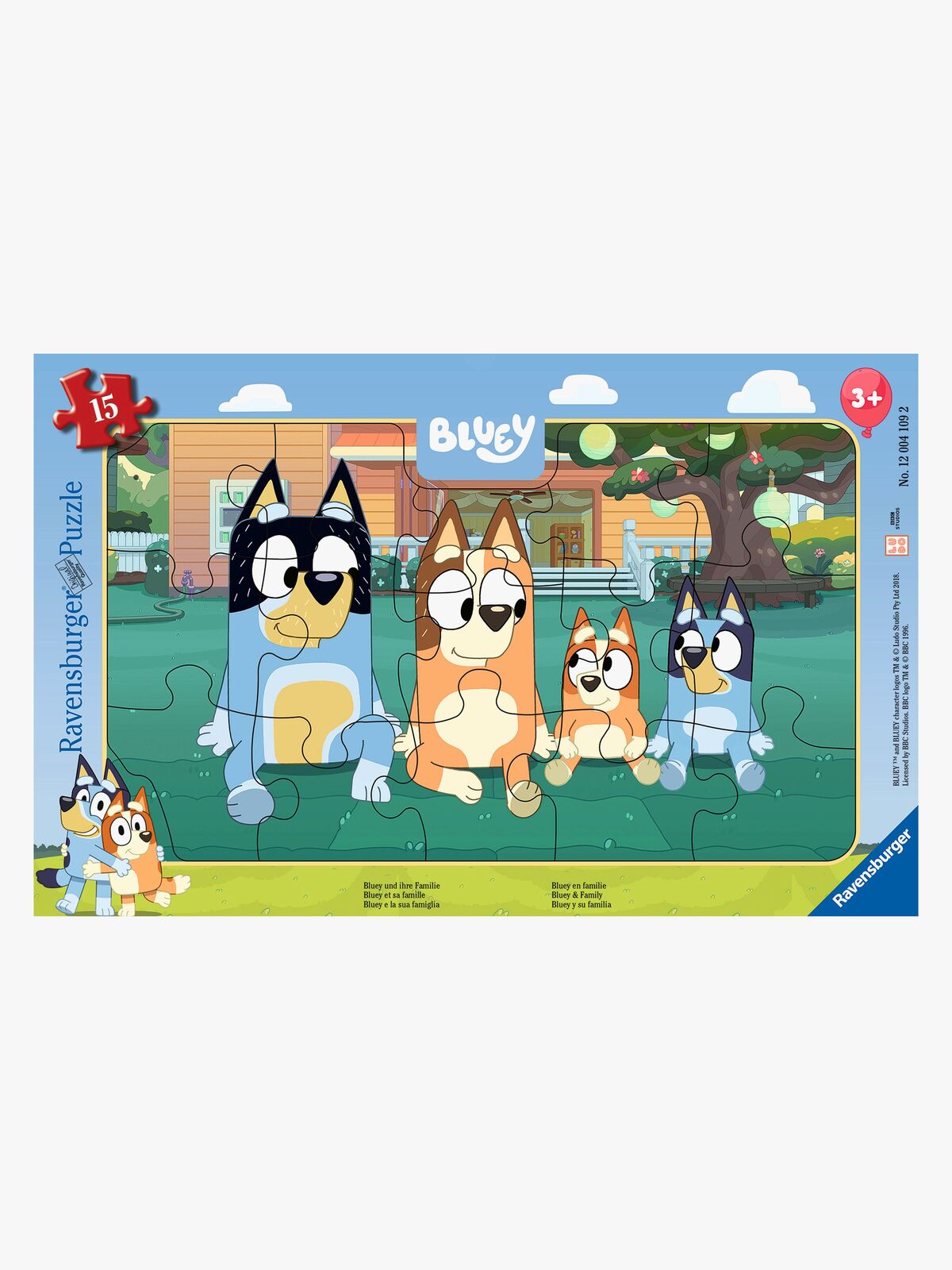 Ravensburger Bluey And Her Family Rammepuslespill 15 Brikker