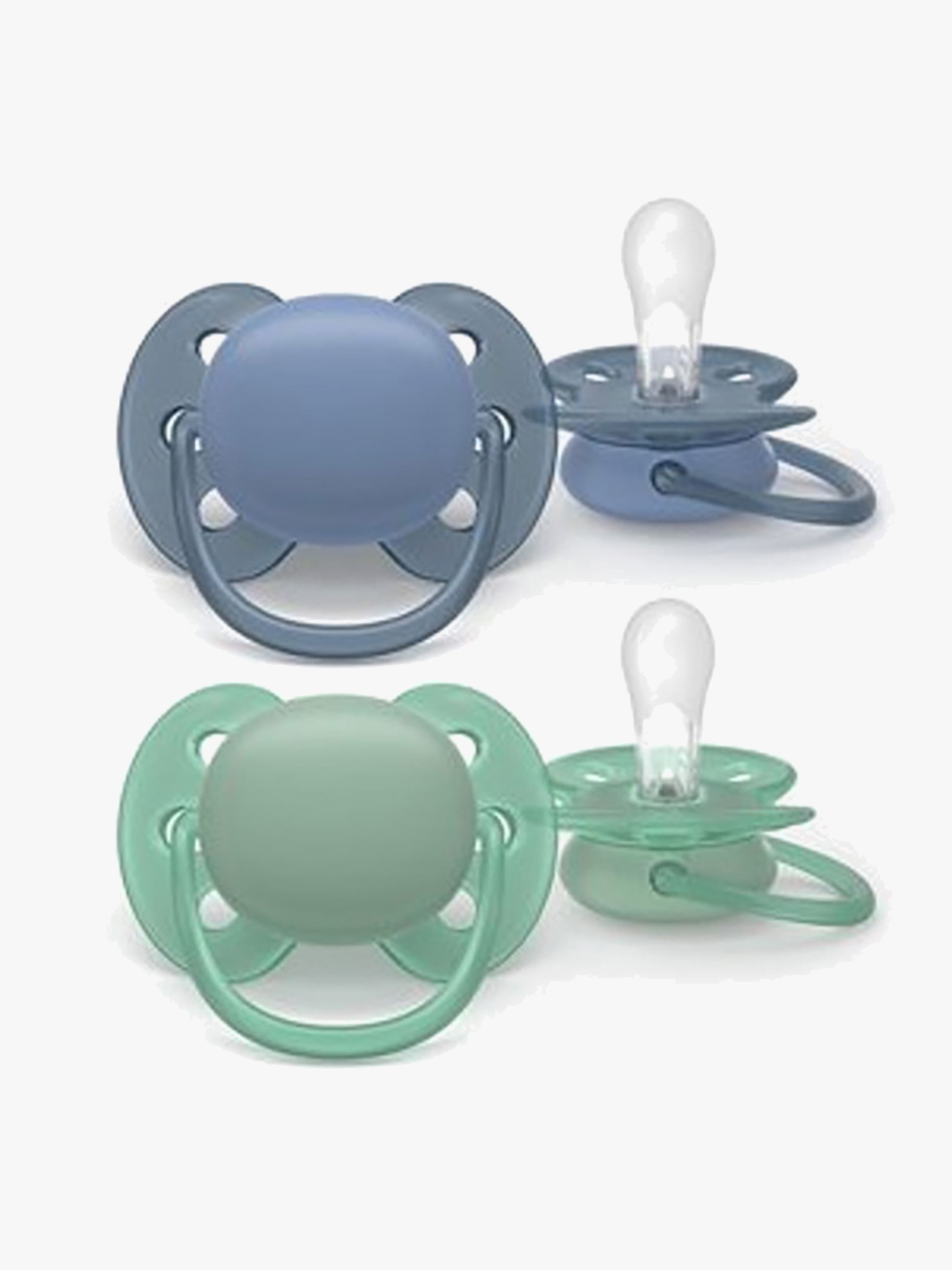 Philips Avent Ultra Soft-smokk 6-18 m, 2-pakning, grå/grønn - Smokker - Silikon