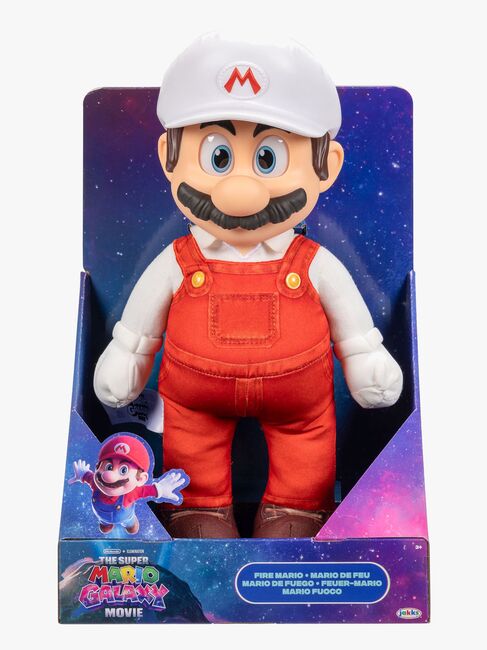 Super Mario Galaxy Movie Kosedyr Fire Mario 35 cm