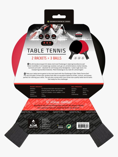 SportMe Bordtennissett 3-stjerners Challenge