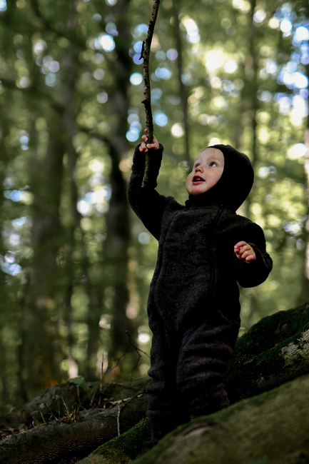 Mikk-Line Vinterdress Merinoull, Dark Brown Melange