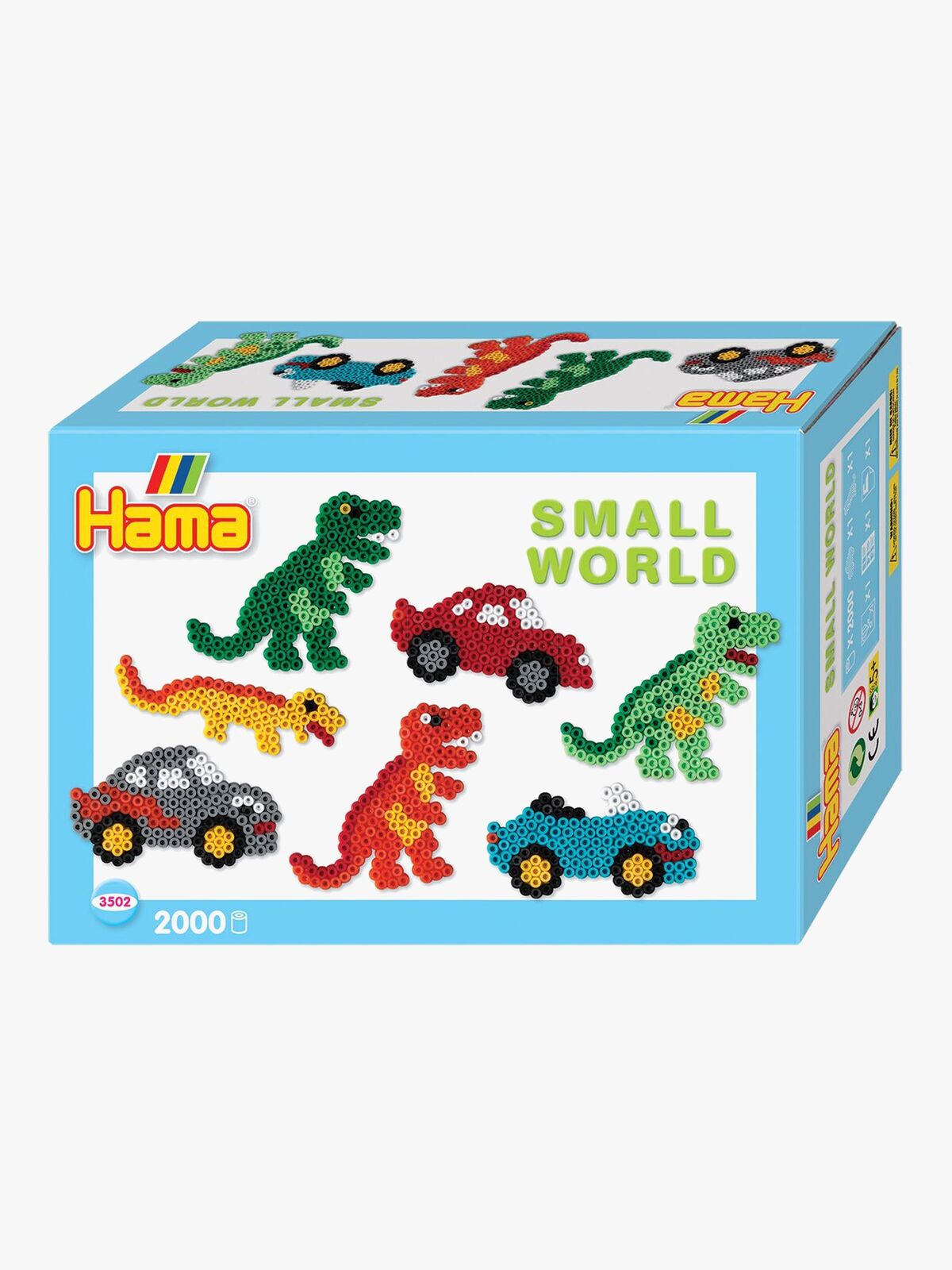 Hama Midi Perler Gaveeske Small World Dino Cars 2000 stk