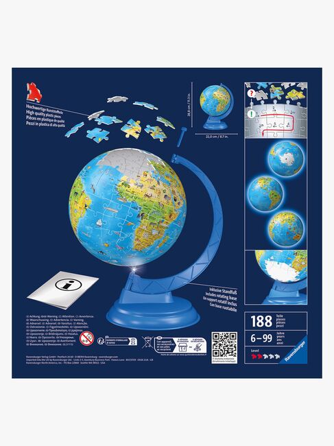 Ravensburger 3D-puslespill Nattlampe Globus 180 Deler