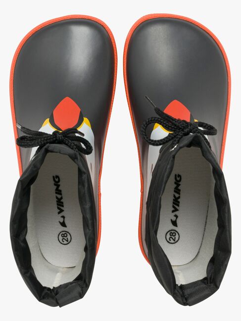 Viking Alv Paw Print Barefoot Gummistøvler, Black