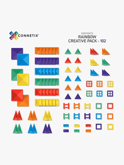 Connetix Magnetiske Byggeklosser Rainbow Creative Pack 102 Deler
