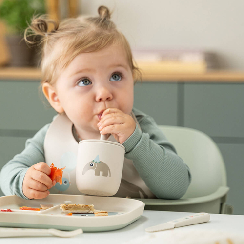 Done By Deer Celebration Sugerørkopp Silikon 2-Pakk, Sand