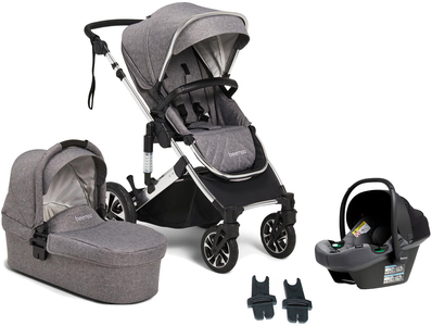 Beemoo Maxi 4 Duovogn Inkl. Beemoo Route i-Size Babybilstol, Grey Silver/Mineral Grey