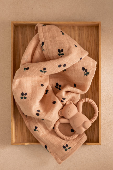 LIEWOOD Lewis Musselinteppe 2-Pakk, Mini Berry/Pale Tuscany