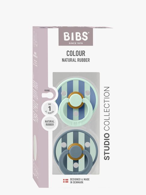 BIBS Studio Colour Block Smokk 2-Pakk Lateks Str 1, Nordic Mint Petrol Mix