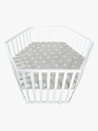 Roba Hexagon Lekegrind med Hjul, Little Stars White