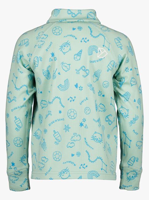 Didriksons Jadis Genser med Glidelås, Doodle Pale Mint