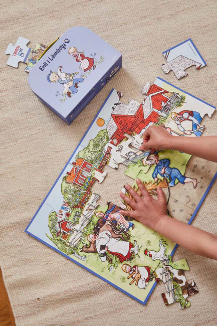 Barbo Toys Emil Fra Lønneberget Koffert med Et Puslespill 24 Brikker