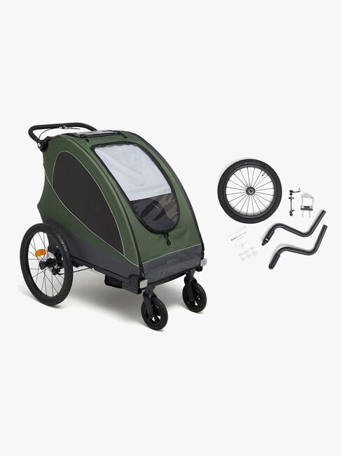 Beemoo Sporty Trail Sykkelvogn Inkl. Løpesett, Green