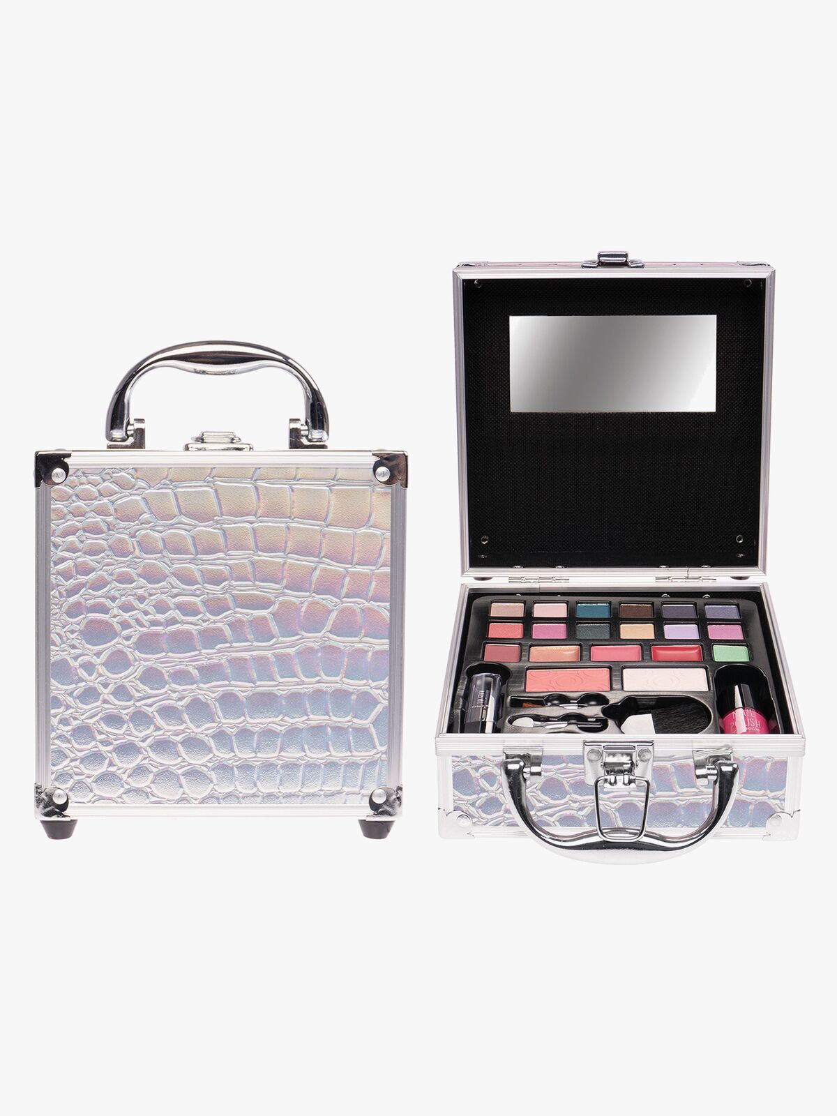 Casuelle Mini Sminkeveske, Sølvfarget