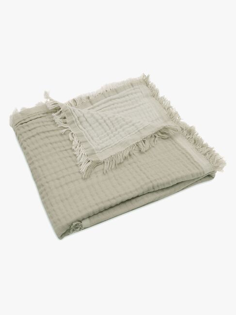 Jollein Musselinteppe Fringe, Olive Green/Ivory