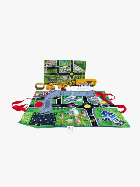 Suntoy Container Truck Lekesett med Matte 14 Deler  Arbeidskjøretøy