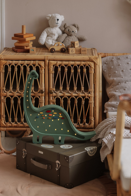 Little Lights Lampe Dinosaur, Konfetti Grønn