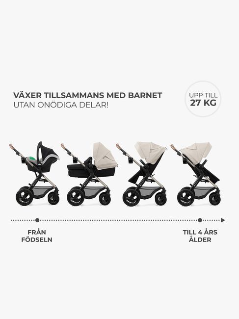 Kinderkraft MOOV 2 Air 3-in-1 Kombivogn, Moonlight Grey