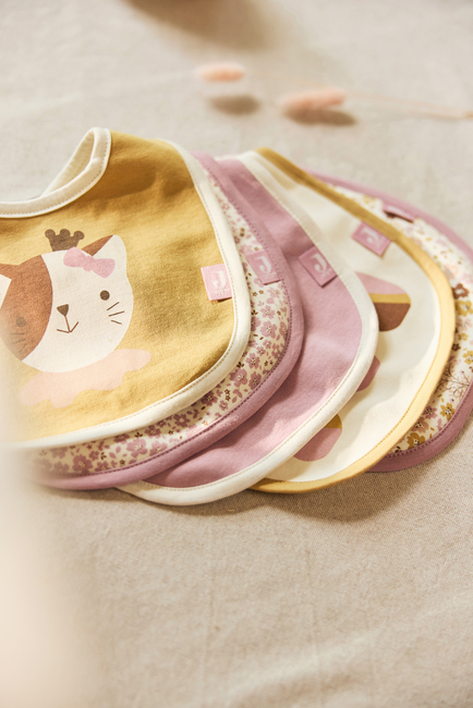 Jollein Bandana Tøysmekke Vanntett 5-Pakk, Flower Fairies