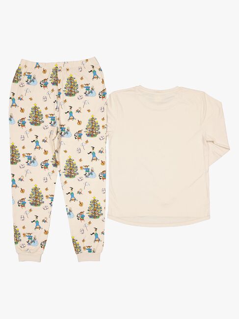 Geggamoja  Todelt Julepysjamas Pippi Langstrømpe, Beige