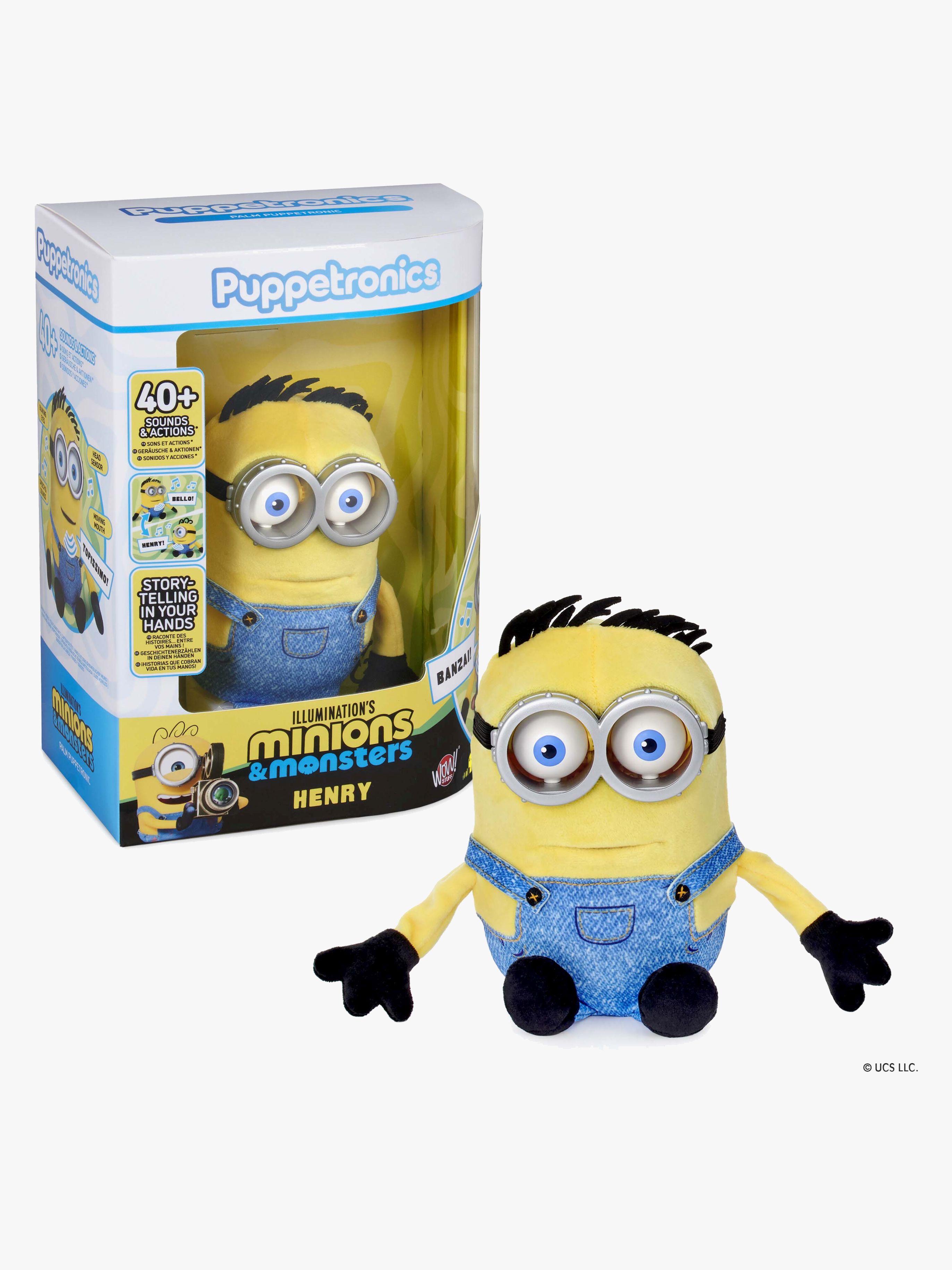 Minions Puppetronic Henry Palm Interaktivt Kosedyr 25 cm - Kosedyr