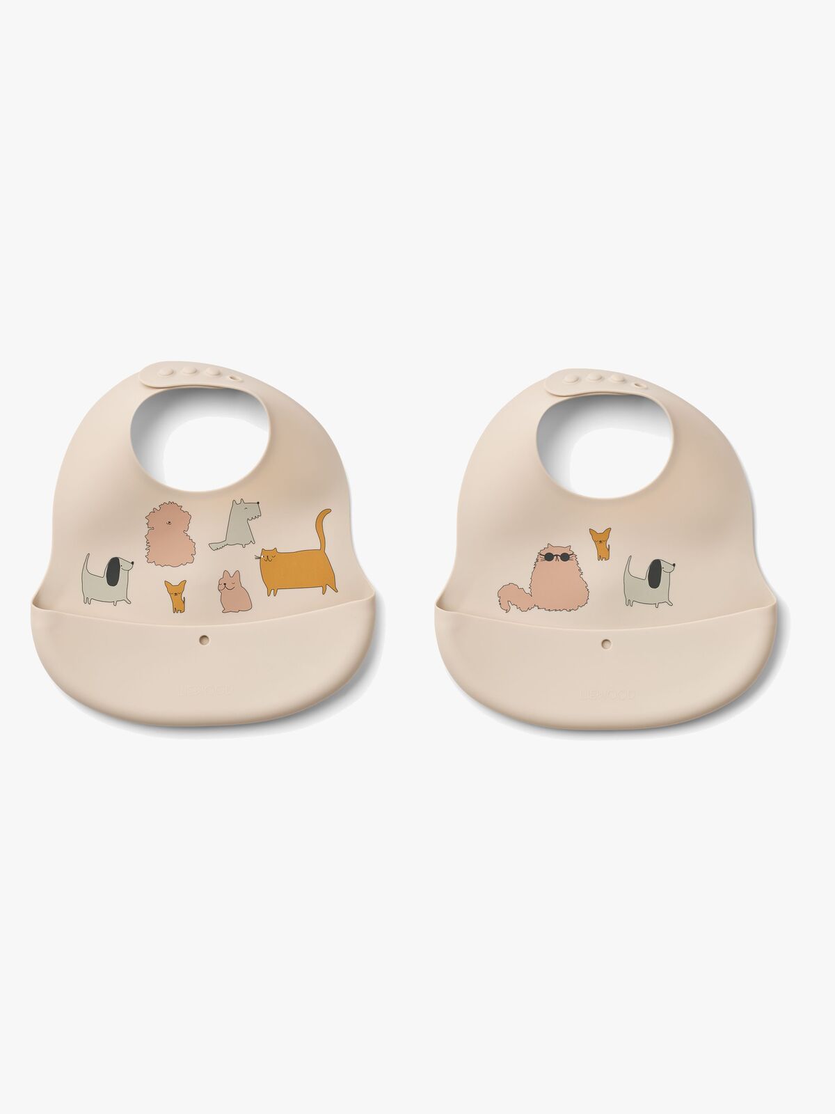 LIEWOOD Ember Mønstret Smekke 2-Pakk, Cats & Dogs/Sandy