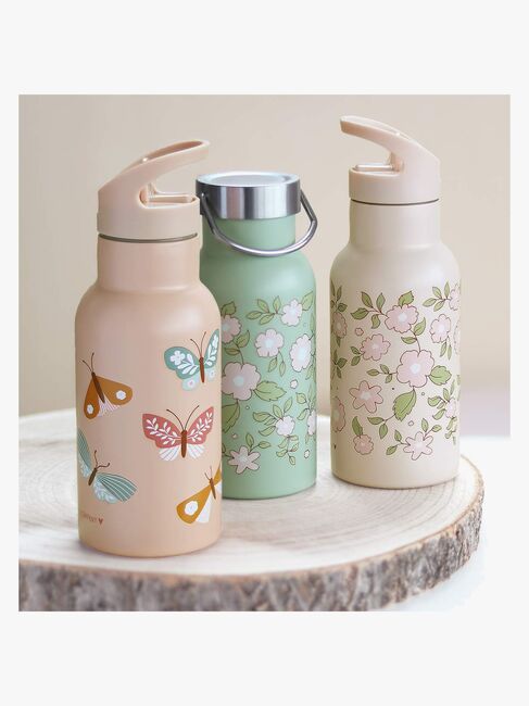 A Little Lovely Company Vannflaske Sommerfugl 350 ml, Rosa
