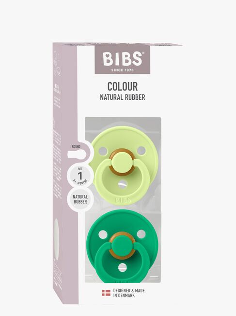 BIBS Colour Smokk 2-Pakk Latex Str 1 Rund, Matcha/Cactus