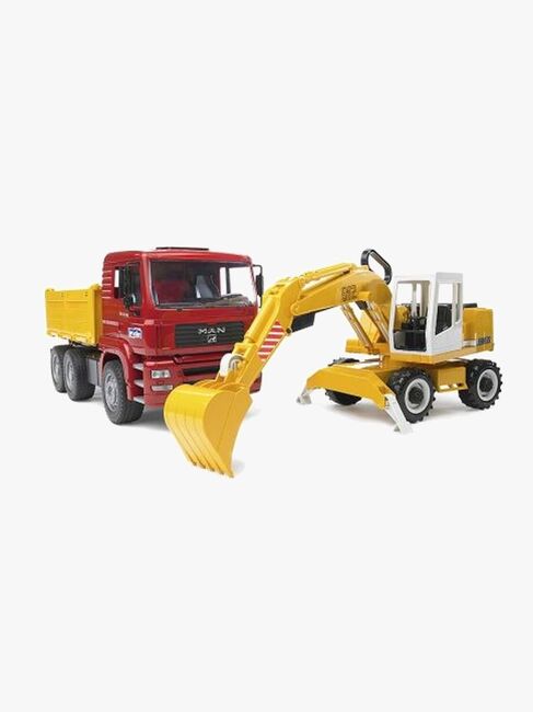 Bruder MAN TGA Construction Truck Og Liebherr Gravemaskin