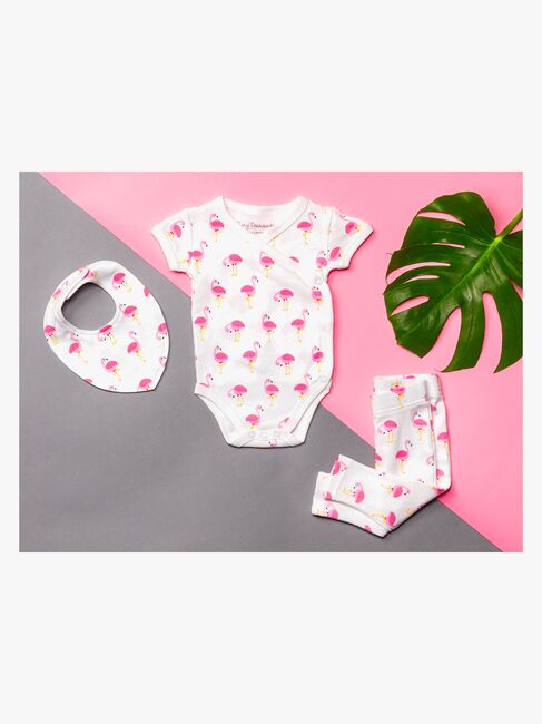 Tiny Treasure Lexi Leggings 2-Pack, White/Flamingo