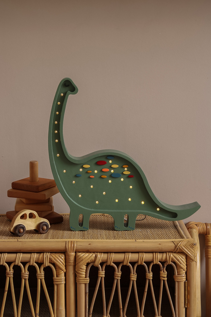Little Lights Lampe Dinosaur, Konfetti Grønn