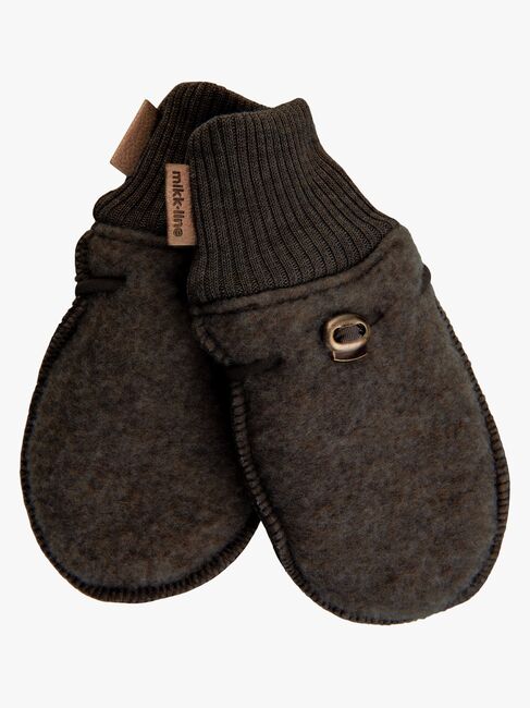 Mikk-Line Votter Merinoull, Dark Brown Melange