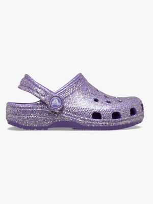 Crocs Classic Fantasy Glitter Kids Tøfler, Lilla