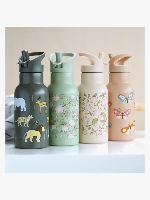 A Little Lovely Company Vannflaske Blomster 350 ml, Rosa