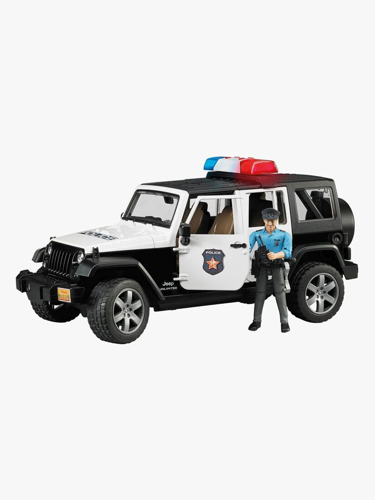 Bruder Jeep Wrangler Politibil med Figur