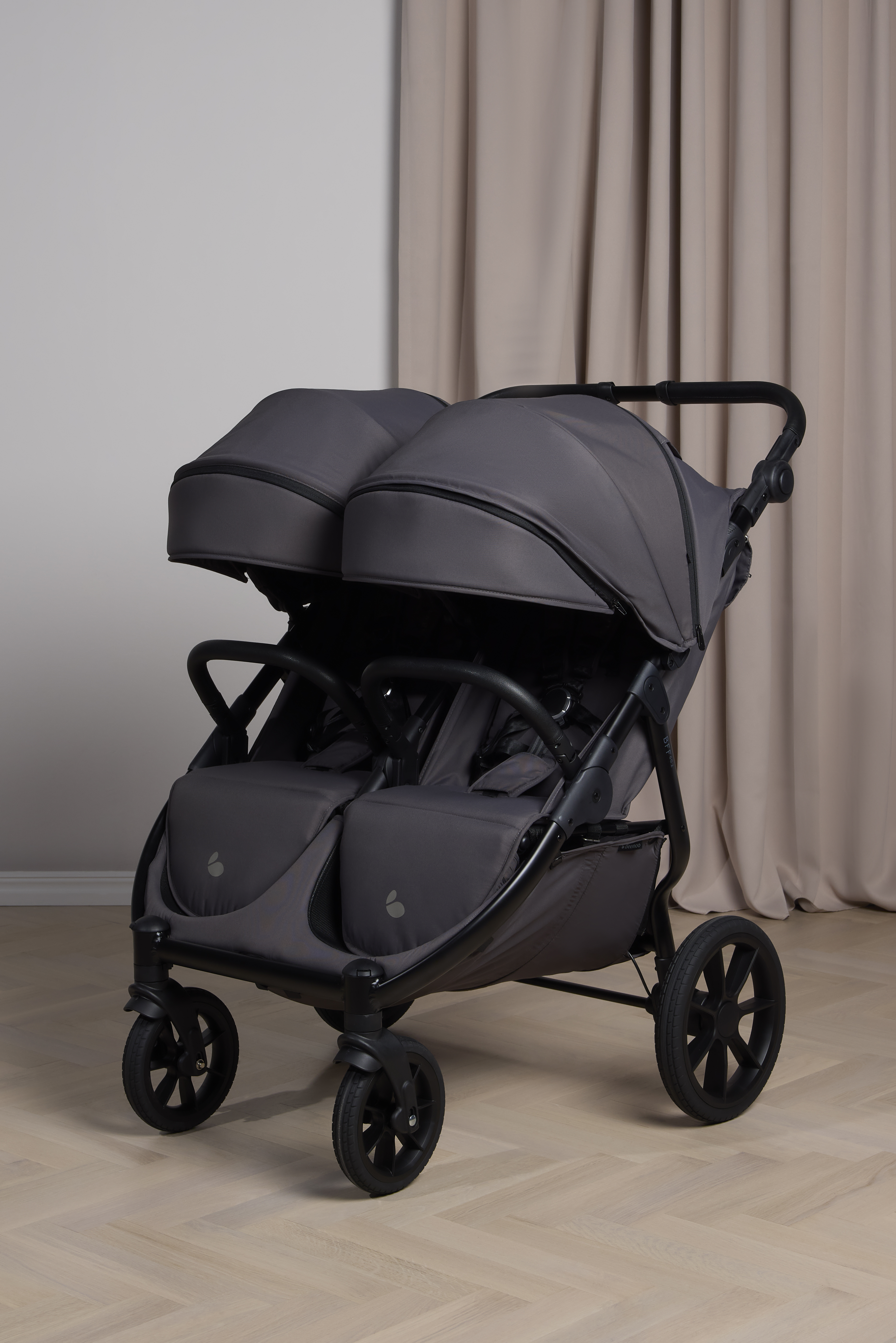 Beemoo BFF60 2 Søskenvogn, Fog Grey - Dobbelvogn