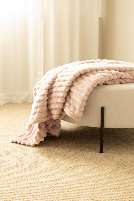 KMCarpets Stripe Pledd 130x170, Rosa