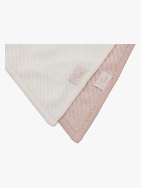 Jollein Velvet Rib Bandana Tøysmekker 2-Pakk, Wild Rose/Ivory