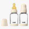 BIBS Slow Flow Glass Tåteflaske Latex 2-Pakk 120 ml, Ivory