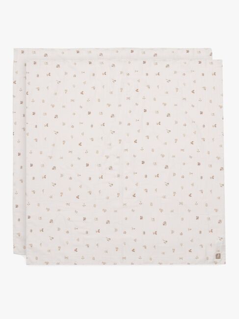 Jollein Musselinteppe 115x115 cm 2-Pakk, Animal Friends