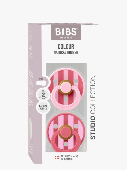 BIBS Studio Colour Block Smokk 2-Pakk Lateks Str 2, Baby Pink Coral Mix