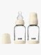 BIBS Slow Flow Glass Tåteflaske Silikon 2-Pakk 120 ml, Ivory