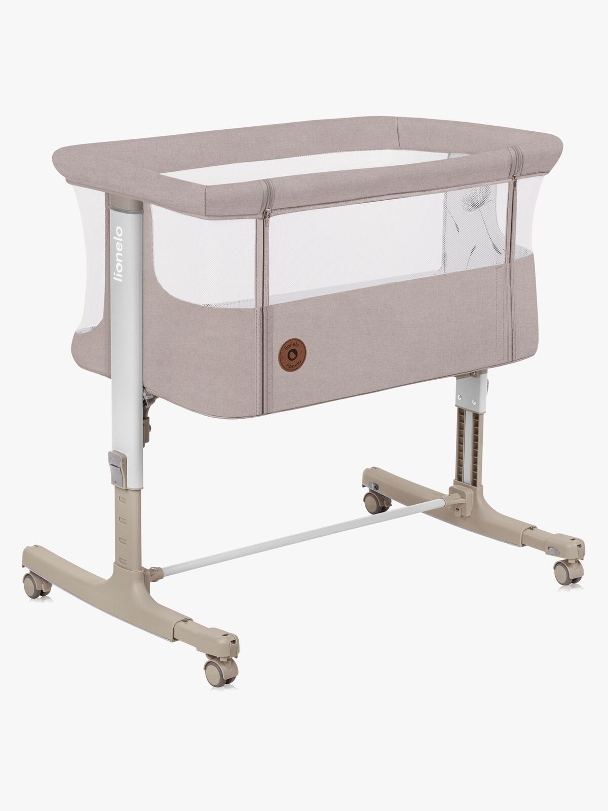 Lionelo Aurora Bedside Crib 3-in-1, Beige Cappucino