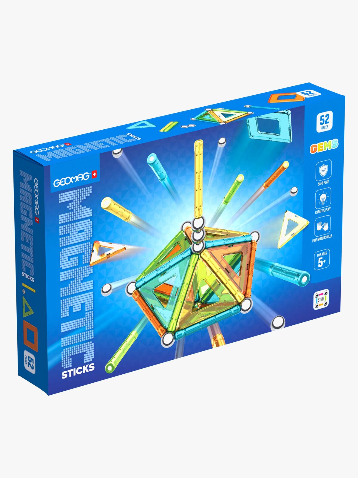 Geomag Gems Magnetic Sticks Byggesett 52 Deler
