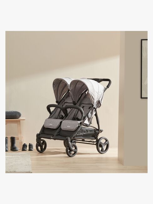 Beemoo Twin Shopper Søsken- & Tvillingvogn, Grey Mélange