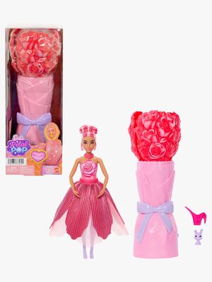 Barbie Petal Pop Flower Surprise Dukke Rose, Rød