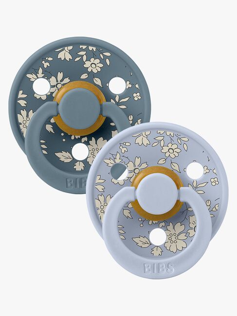 BIBS x Liberty Colour Smokk 2-Pack Lateks Str 2 Rund, Capel/Dusty Blue Mix