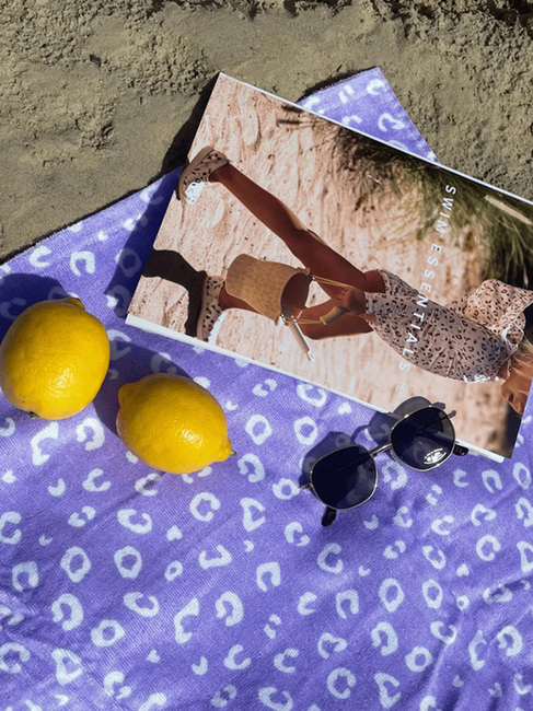 Swim Essentials Badehåndkle, Lilla Leopard