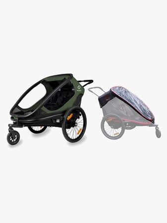 Hamax Outback Sykkelvogn inkl. Regntrekk, Green/Black